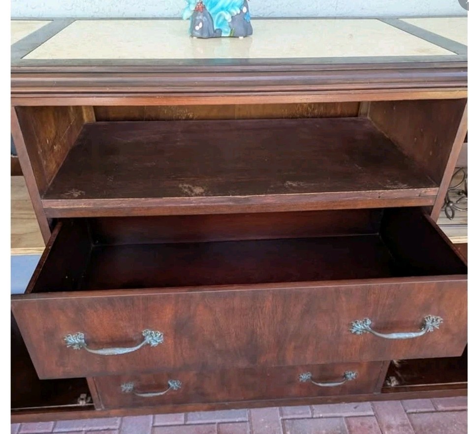 Antique Marble Top Sideboard
