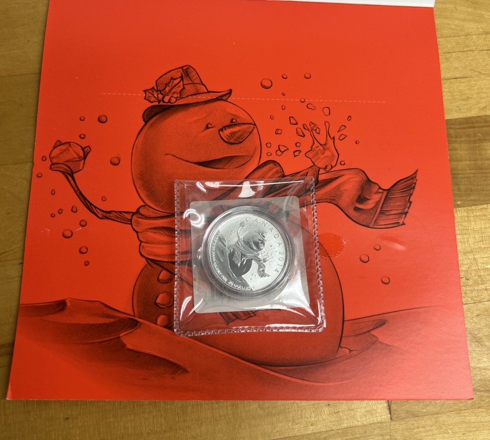 2014 Canada Snowman Uncirculated Fine Silver $20 Dollars Pack