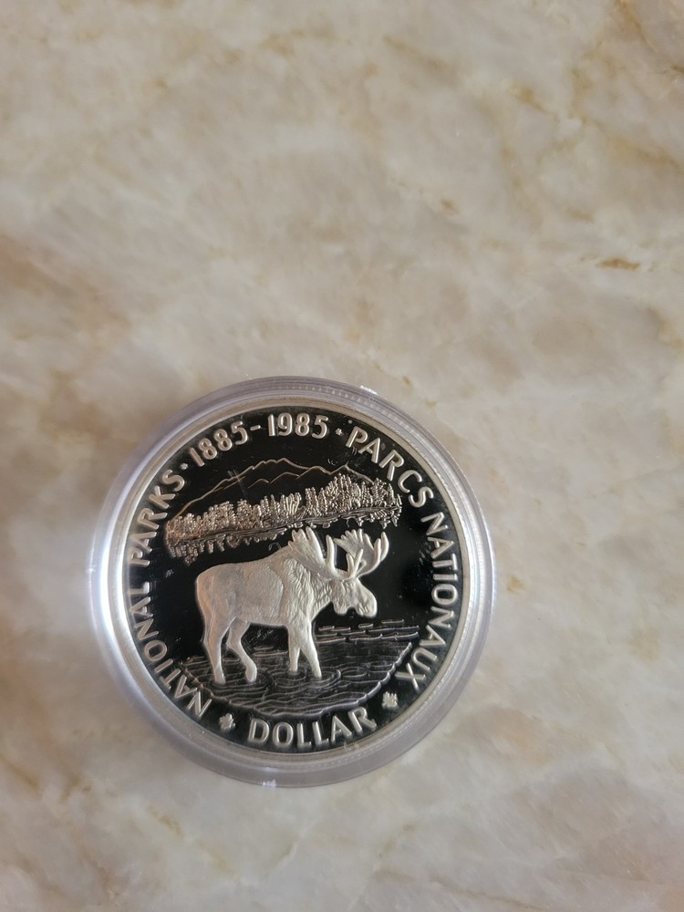 1985 Canada Dollar National Parks Centennial Silver Proof Clamshell Case