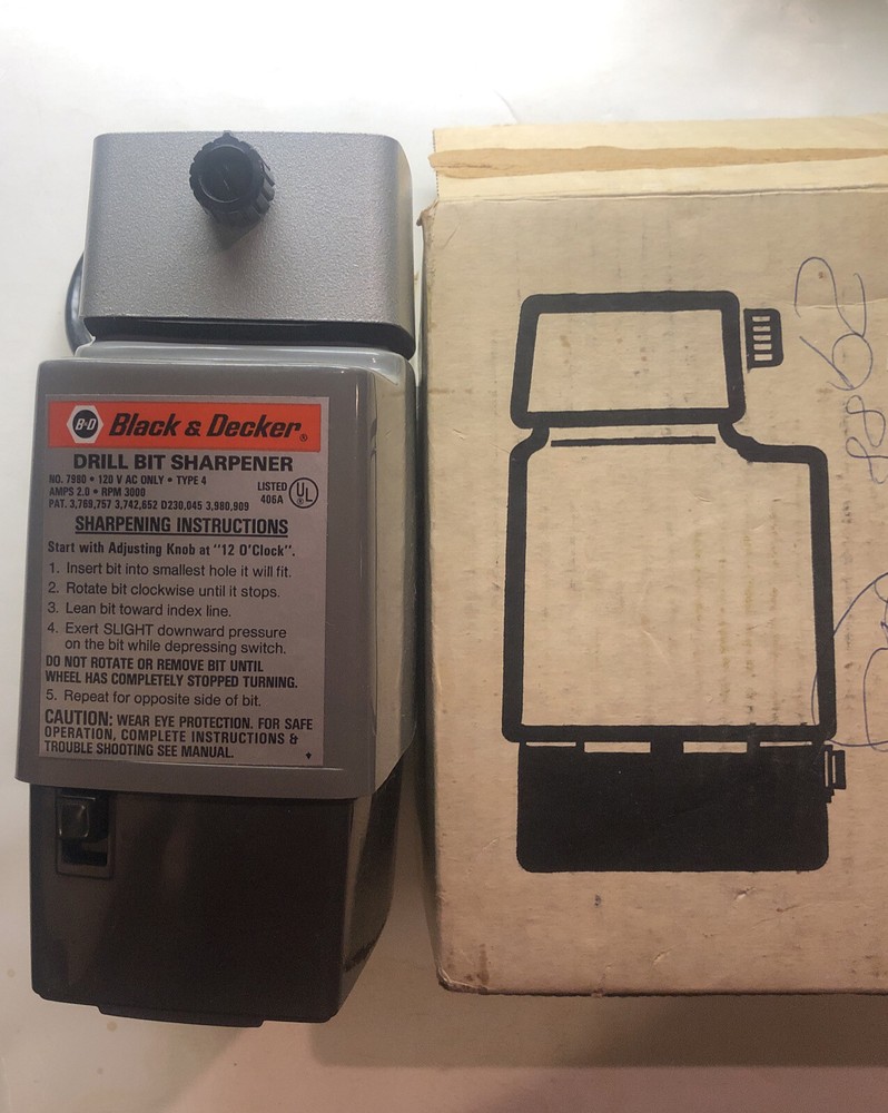 BLACK & DECKER No 7980 DRILL BIT SHARPENER - EXCELLENT CONDITION