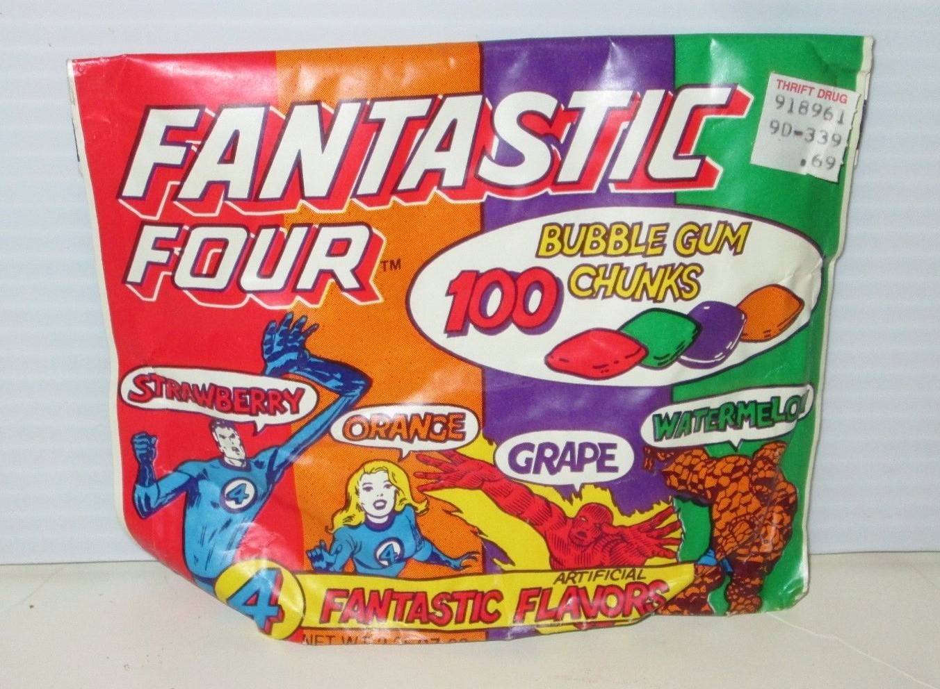 VINTAGE MARVEL COMICS FANTASTIC FOUR AMUROL BUBBLEGUM PACK 1982 SEALED POUCH
