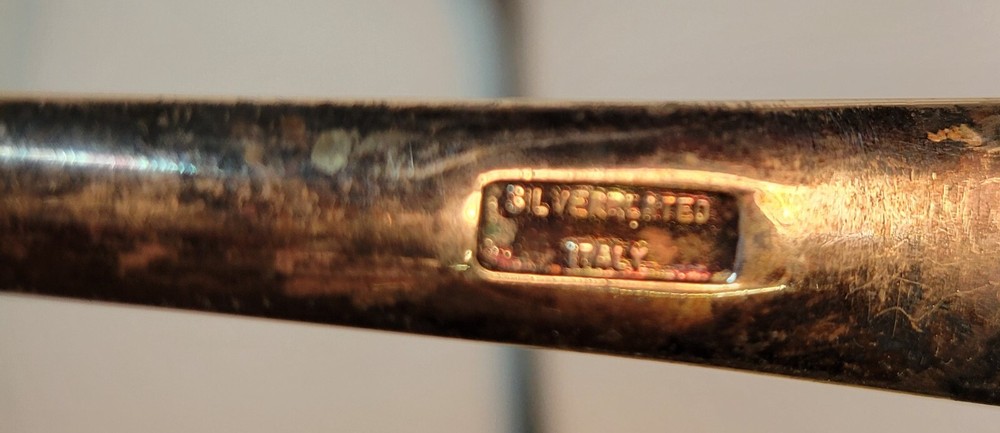 Silver Plate Salad Serving Utensils Spoon & Fork Marked Italy