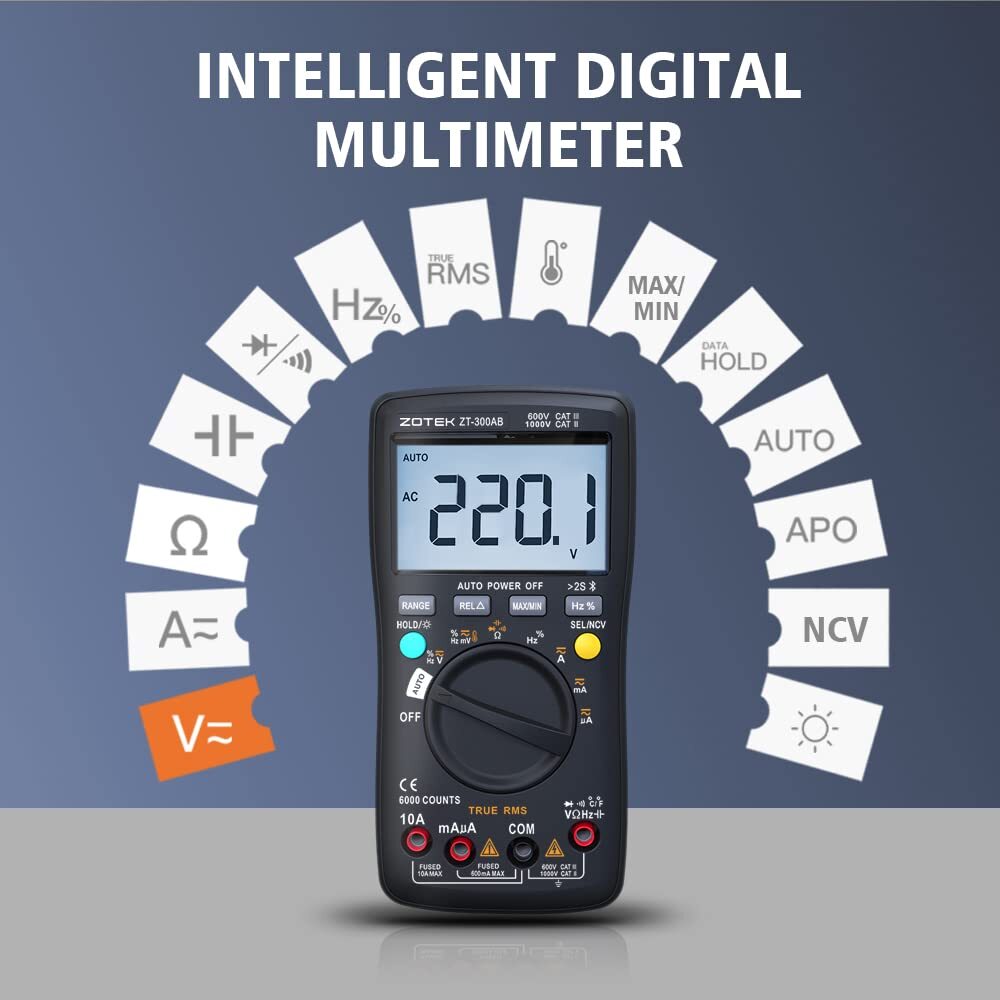 Wireless Digital Multimeter True RMS Manual/Auto Ranging 6000 Counts DMM Voltage