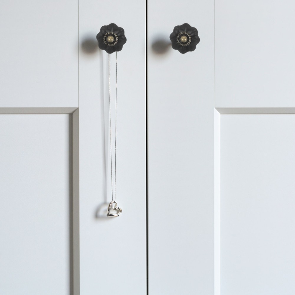 6 Packs Ceramic Knobs, Pumpkin Ceramic Cabinet Drawer Knobs, Retro White
