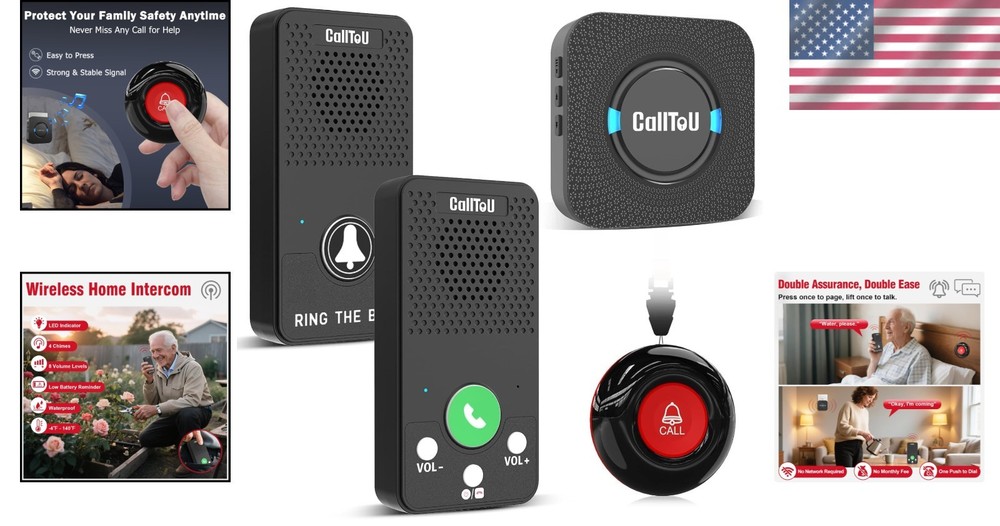 Wireless Intercom System for Home Caregivers - 500FT Range