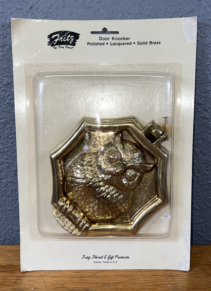 FRITZ Polished Solid Brass Owel Door Knocker NEW