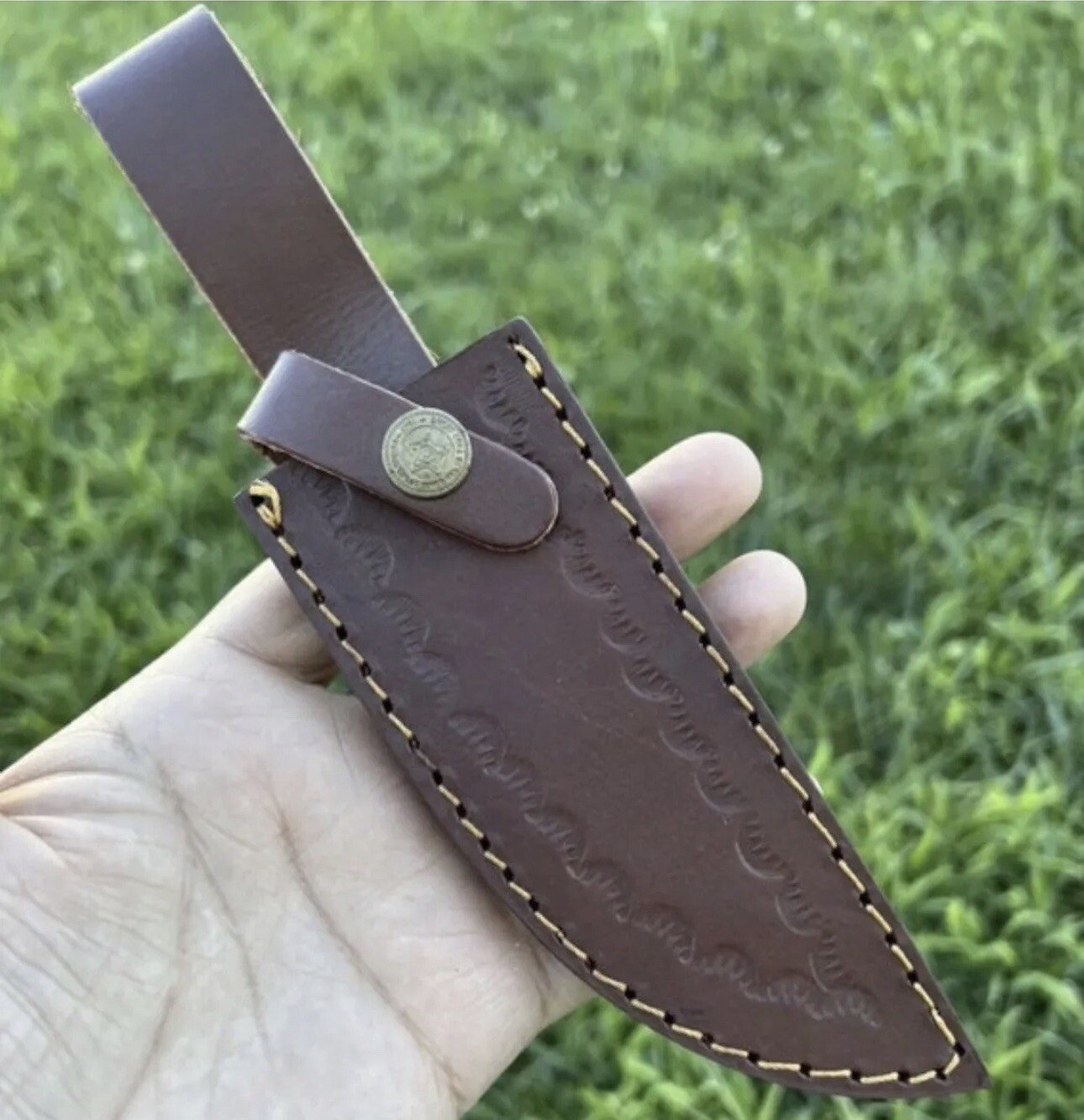 10” CUSTOM HANDMADE DAMASCUS HUNTING SKINNING KNIFE DEER STAG ANTLER HANDLE