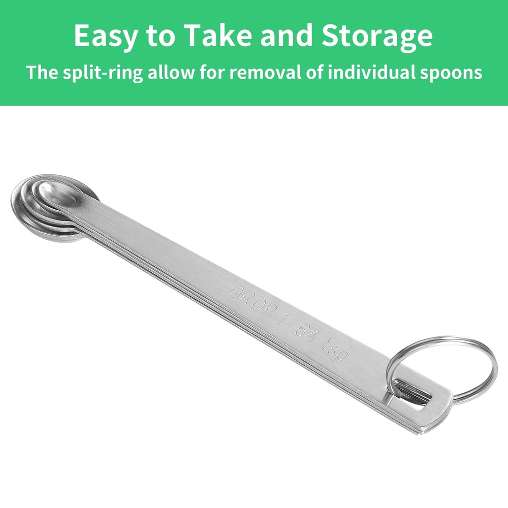 5PCS Small Measuring Spoons Set - Stainless Steel Tiny Measuring Spoons
