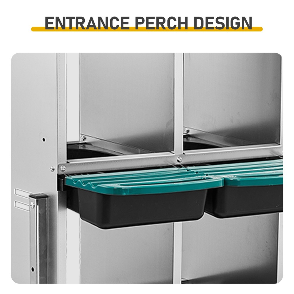 3 Compartment Green Wall Mount Chicken Nesting Box,Easy Egg Collection&Cleanable