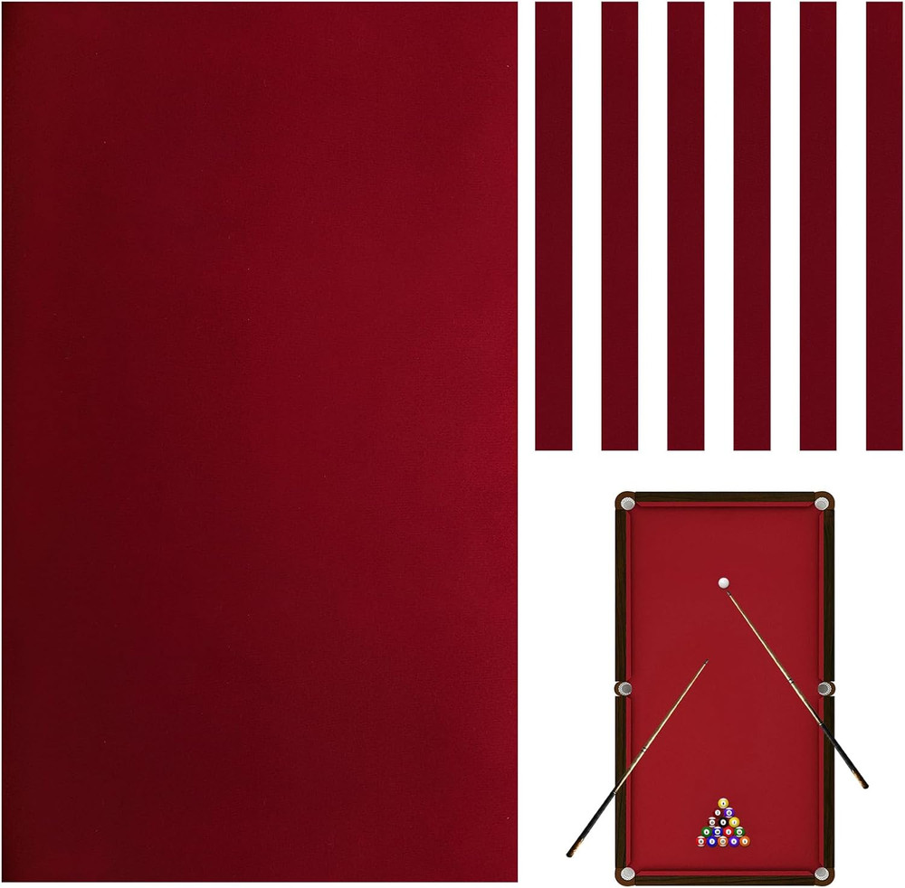 Billiard Cloth 8FT, Pre-Cut Pool Table Felt Replacement Kit with 6 Rail Cloth St