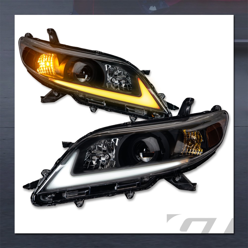 Switchback Sequential For 2011-2020 Sienna Black Projector Headlights w/LED Tube