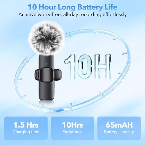 3 in 1 Professional Wireless Microphone for iPhone,Android,Camera,Lapel Mic