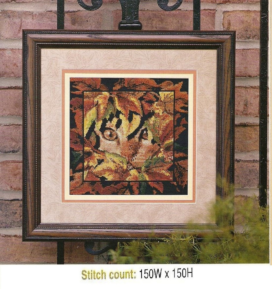 FALL CAT  CROSS STITCH PATTERN ONLY   YD  EYYR