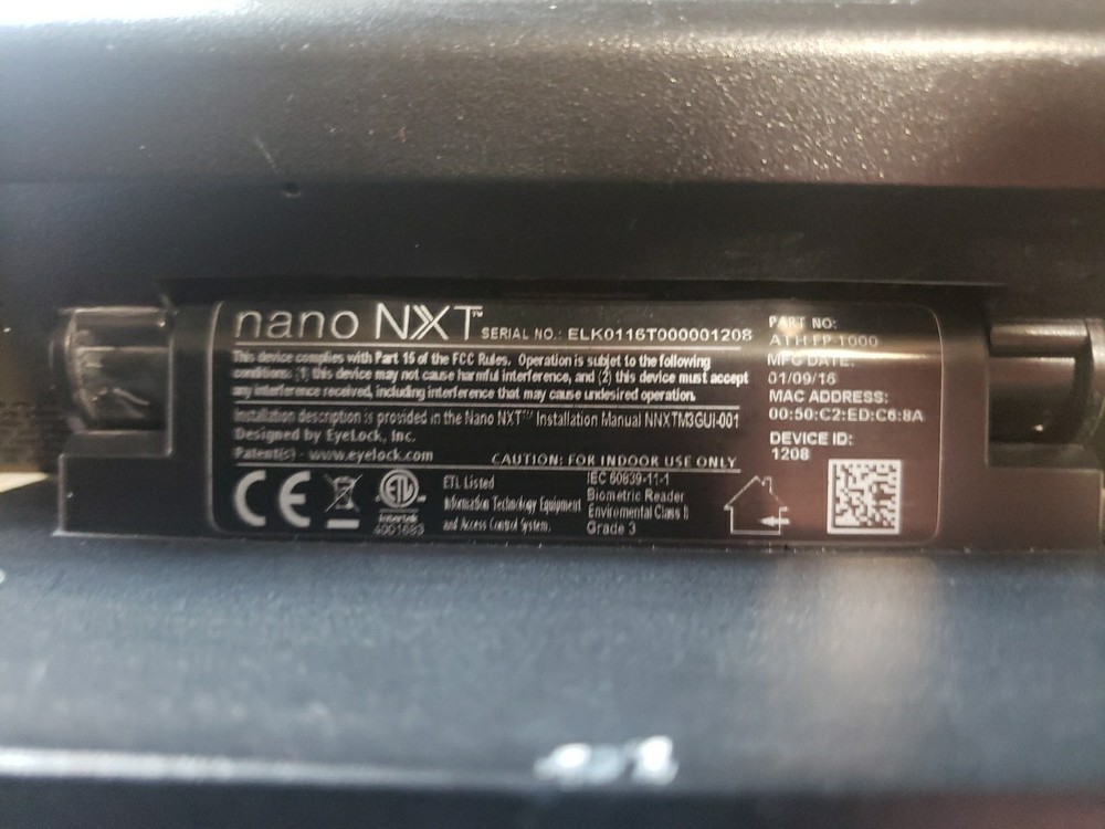 Eyelock Nano NXT Wall mount Iris Authentication Access Control Reader