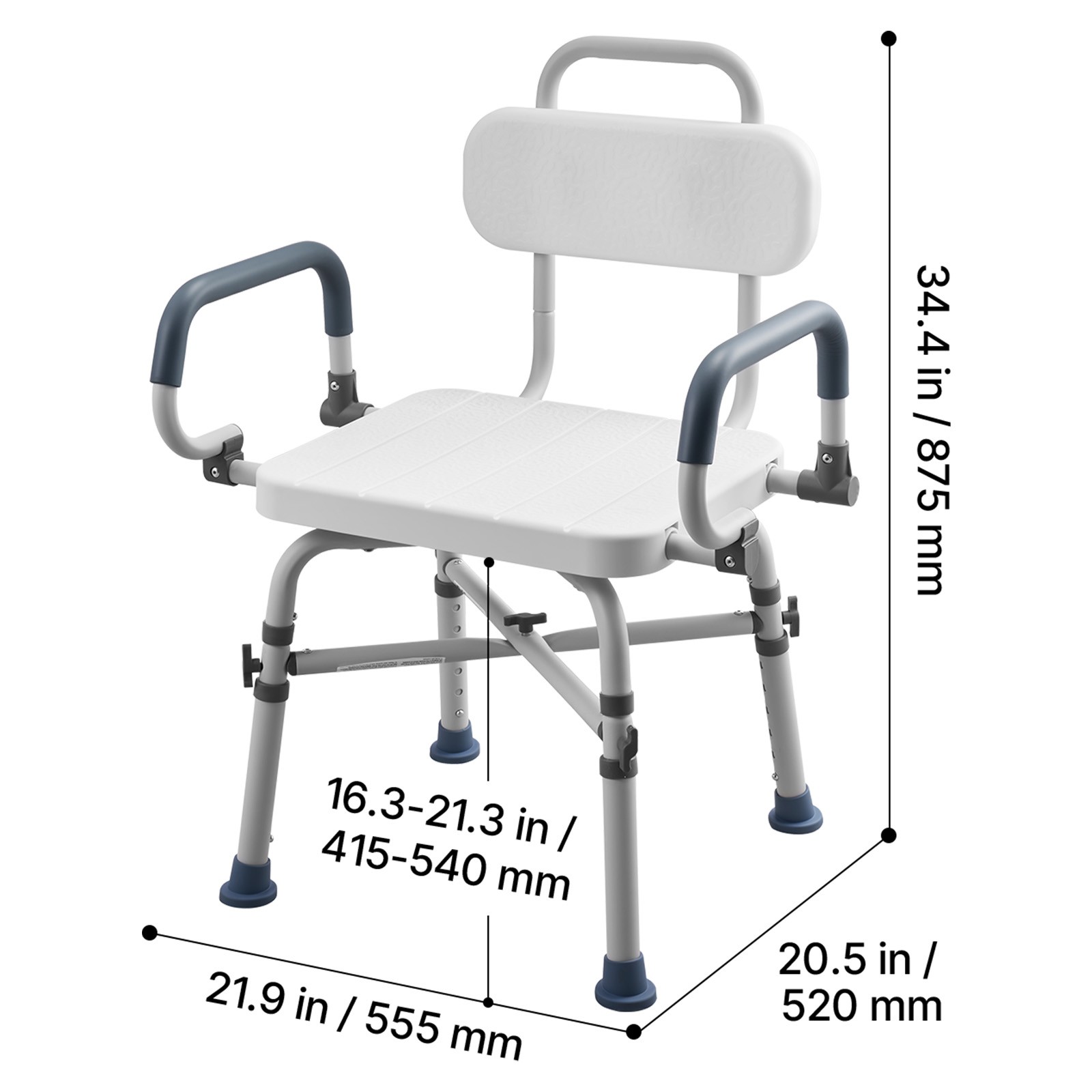 Uimoso Swivel Shower Chair with Arms and Back, Heavy Duty