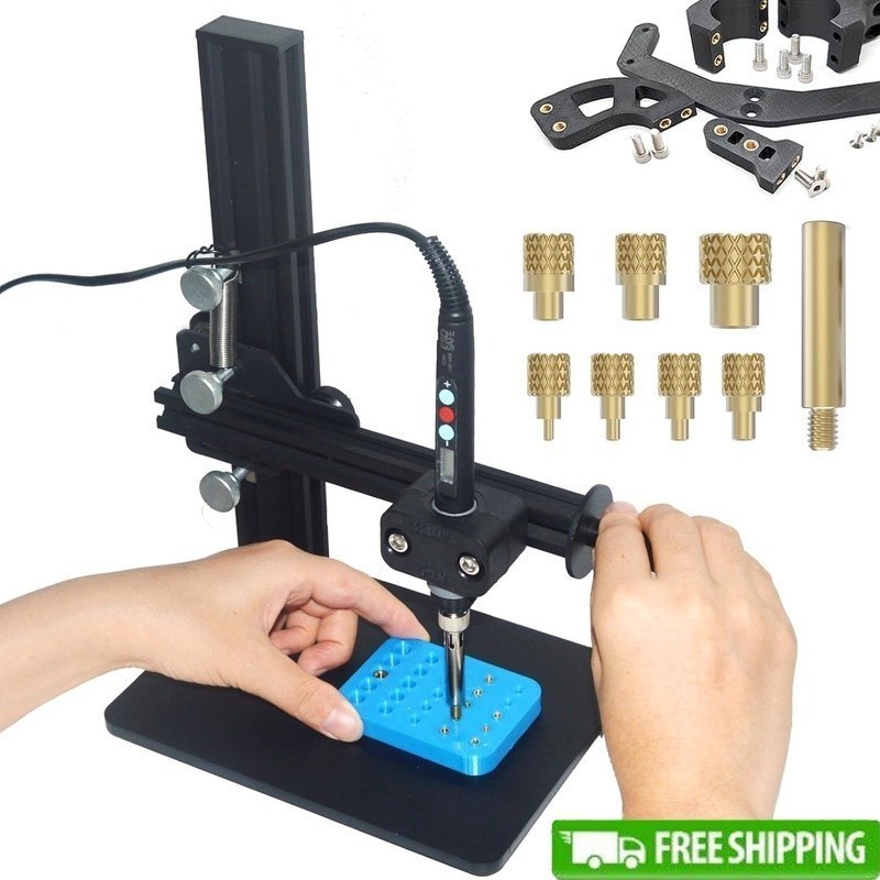 Digital Soldering Iron Adjustable 110V 220V Temperature W/ Threaded Inserts New