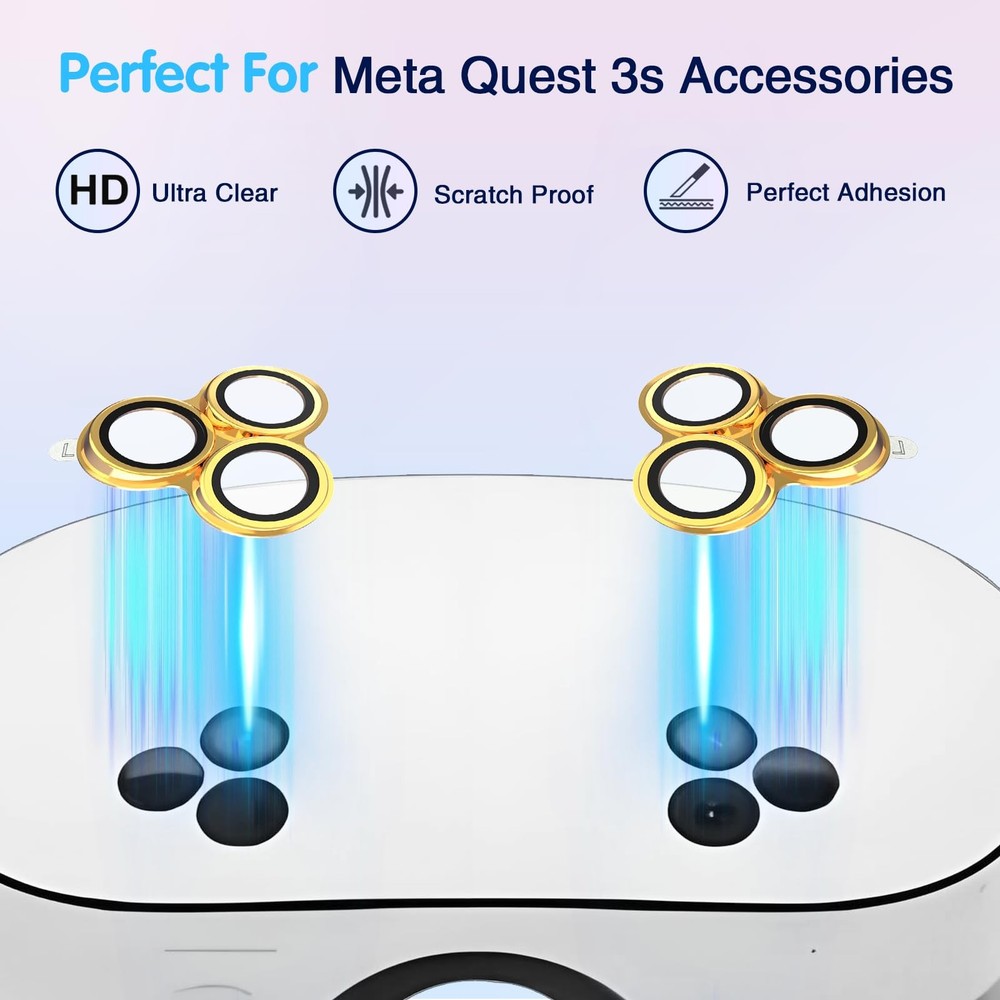 Juylay Camera Lens Protector for Meta/Oculus Quest 3S 1 Pack, Black