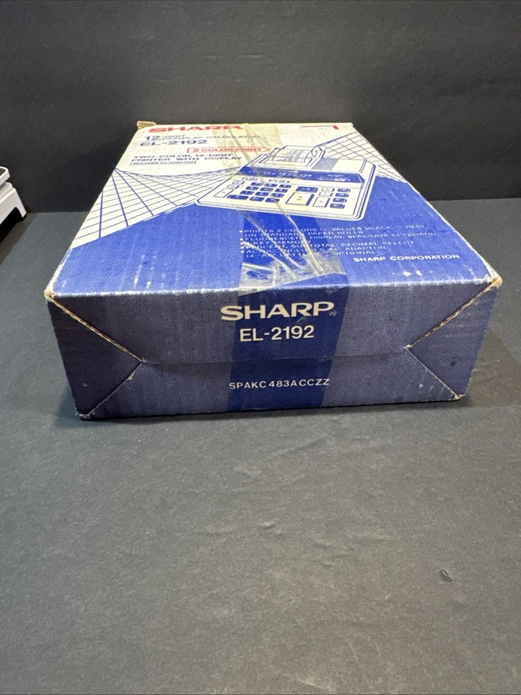 New Sharp EL-2192 Printing Calculator In Open Box Tested Works Missing Arm