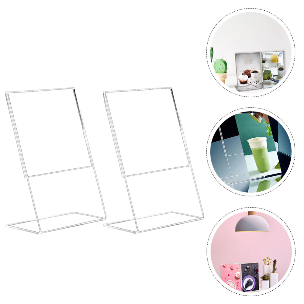 3Pcs Acrylic Sign Holders Versatile Display Stand Transparent Storage Racks