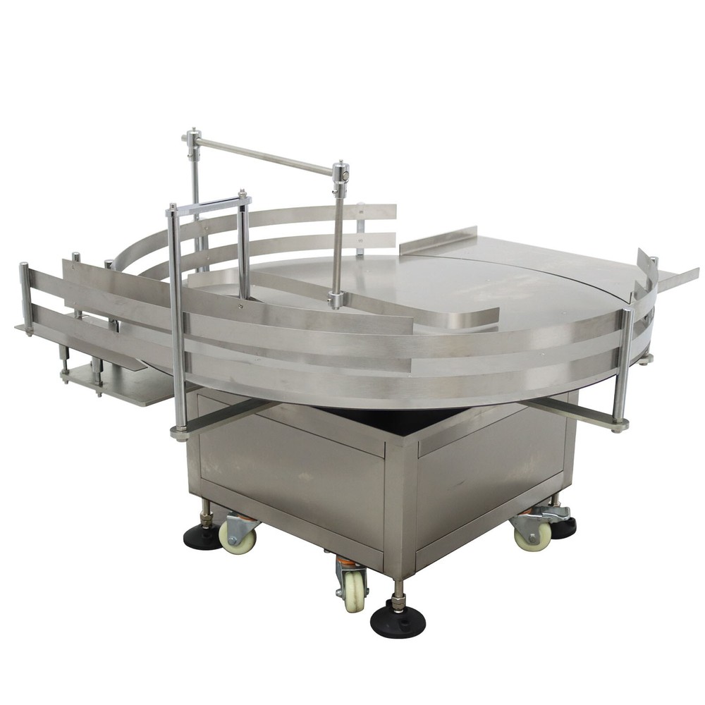 Auto Round Bottle Labeling Machine W/ Printer&39.3"Bottle Accumulation Table110V