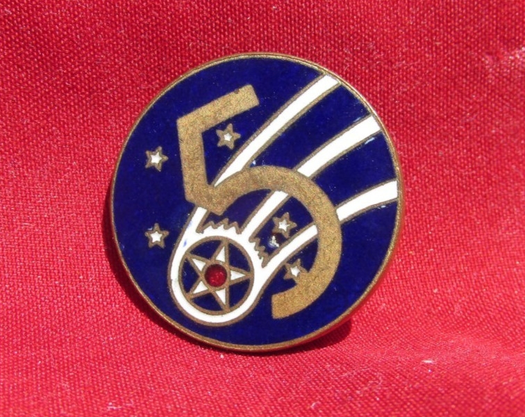 Patch type DI dui PB pinback ww2  AAF air corps 5th ARMY AIR FORCE enameled