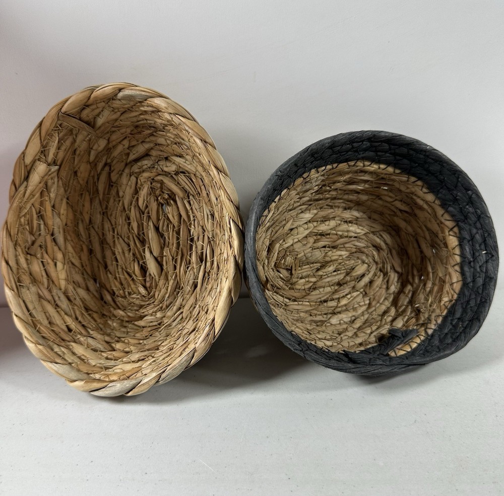 Small Oval Keys Basket for Entryway 2pc Baskets Organizing Tabletop Decoration