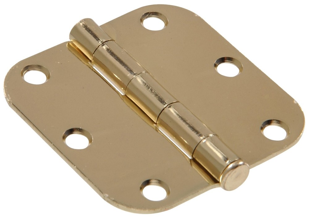 Hardware Essentials 5/8" Round Corner Door Hinge Brass (4") 5-Pack