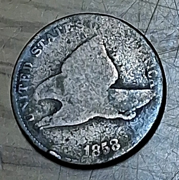 1858 Flying Eagle Penny - 1c Coin - Circulated - Small Cent