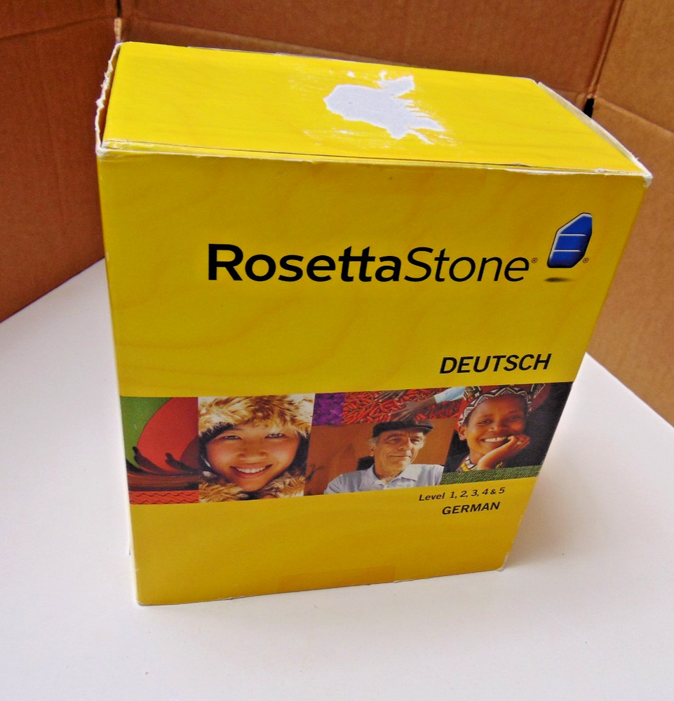 Rosetta Stone German Deutsch Version Level 1-5 CD Audio Disc Headset Slipcase