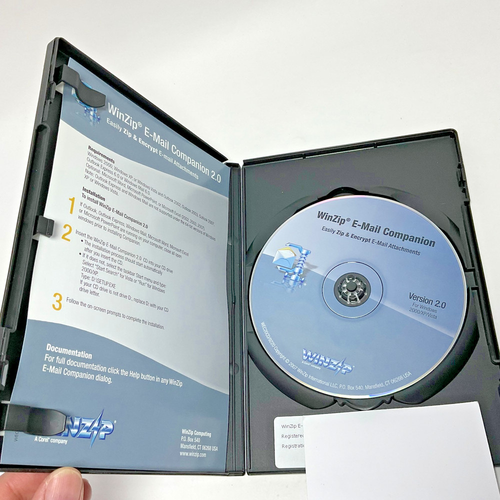 WinZip E-Mail Companion 2.0 PC Software – Vintage Email Attachment Tool