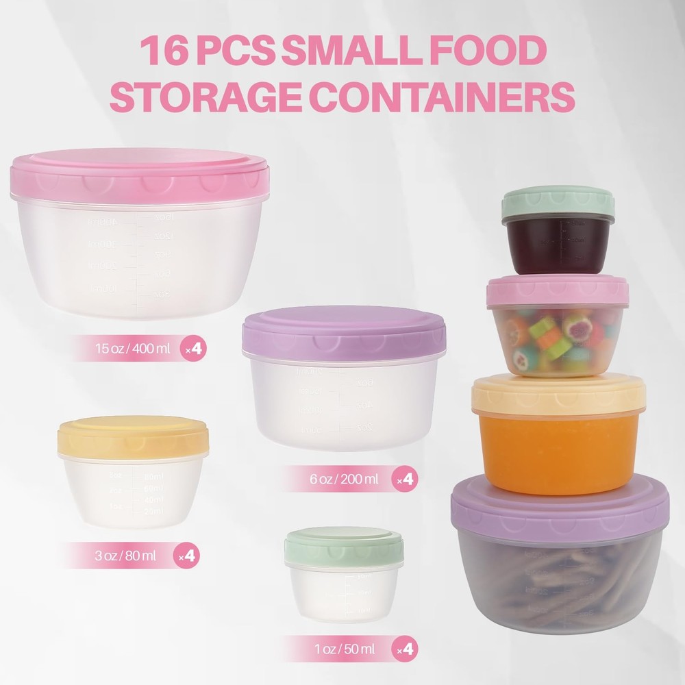 Fruasio 16 Piece Food Storage Containers with Lids Small, Multi-colored