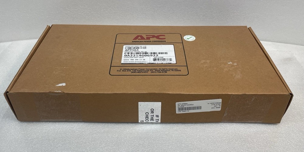 New APC AP9564 Basic Rackmount PDU 20A 120V L5-20