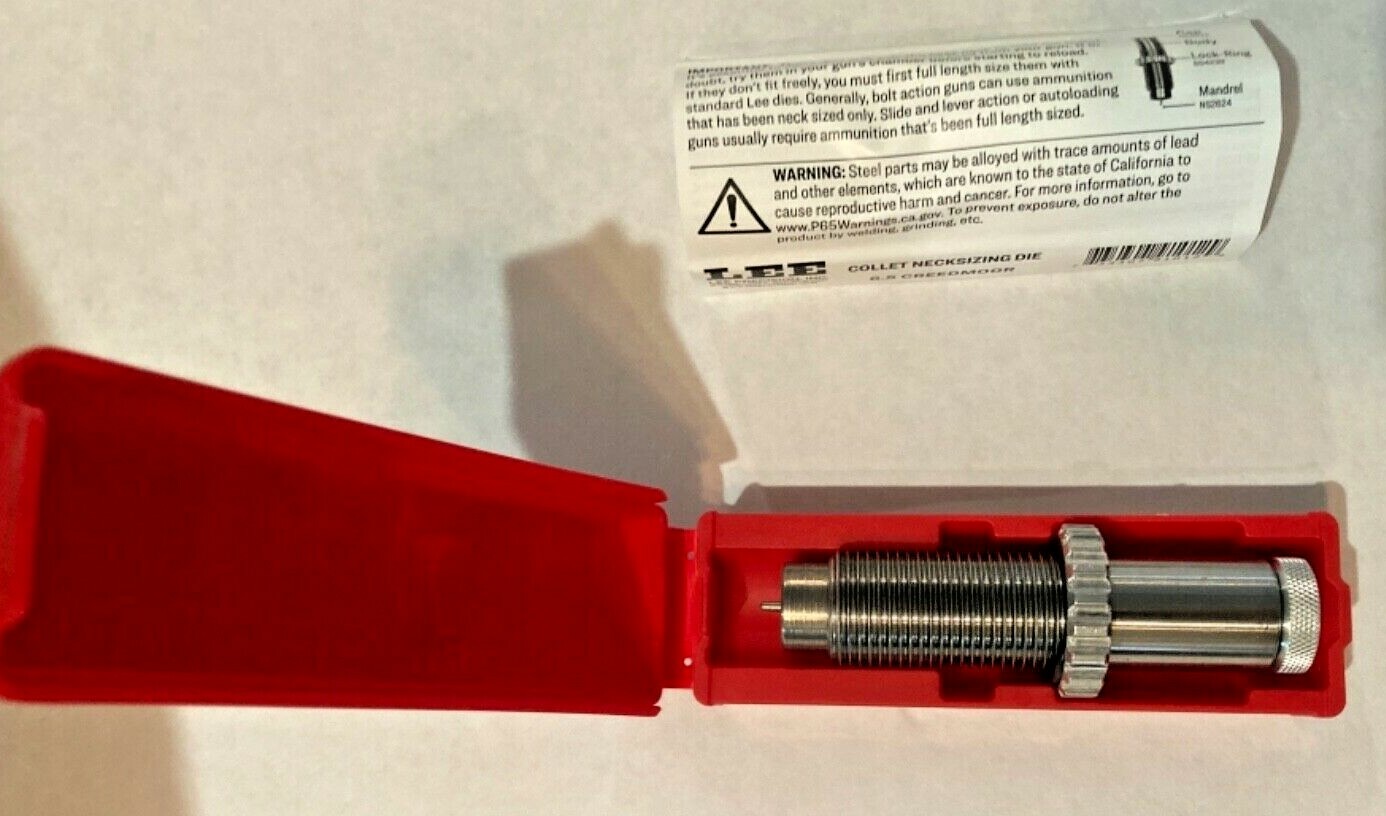 Lee 91012 Precision 6.5 Creedmoor Collet Neck Sizing Die Only Complete