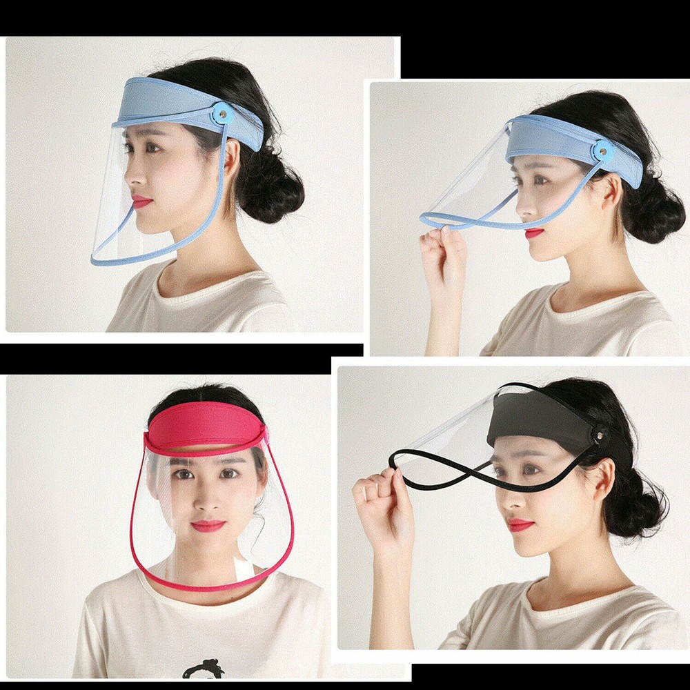 4 Pack Adjustable & Reusable Flip Up Face Shield Visor, up & down movement.