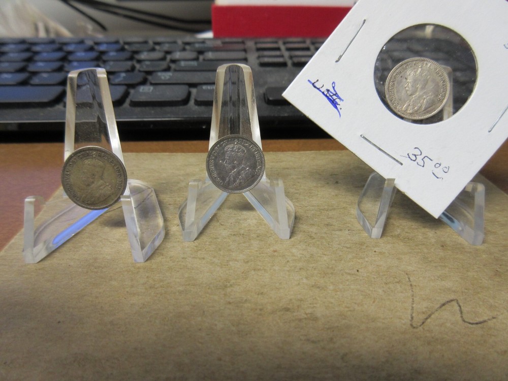 (3) Canada 1917, 1918 & 1919 5 Cents Silver