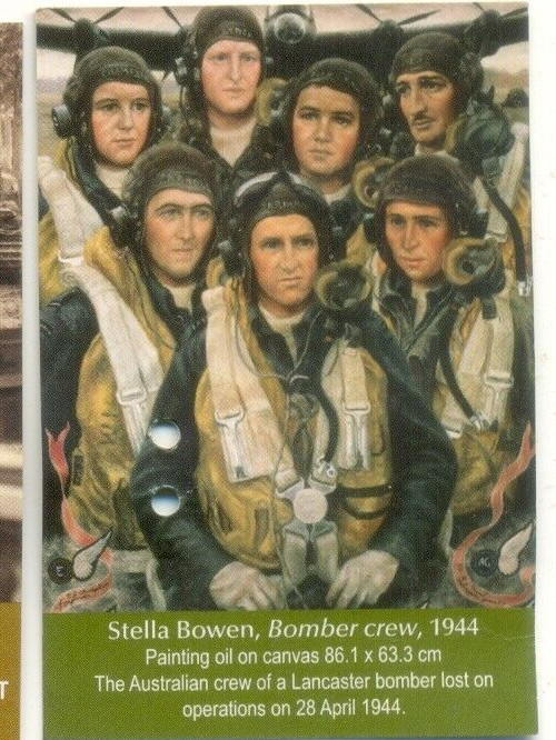 Stella Bowen, Bomber Crew, 1944  Pin backing information sheet