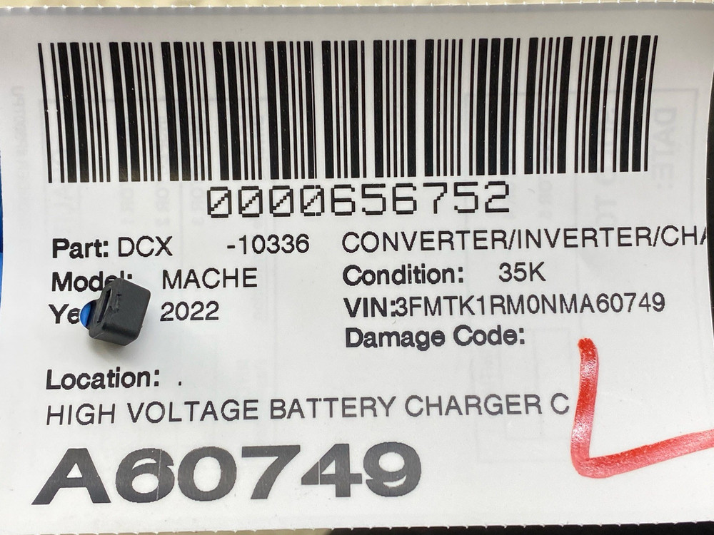 2021 - 2022 FORD MUSTANG MACH-E HIGH VOLTAGE BATTERY CHARGER CONTROL MODULE UNIT