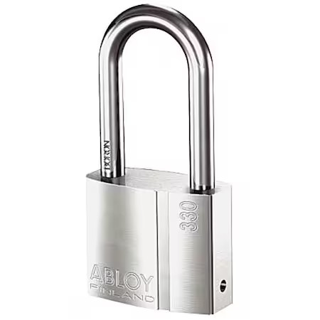 Abloy Pl330/50B-Kd Padlock, Keyed Different, Long Shackle, Rectangular Brass