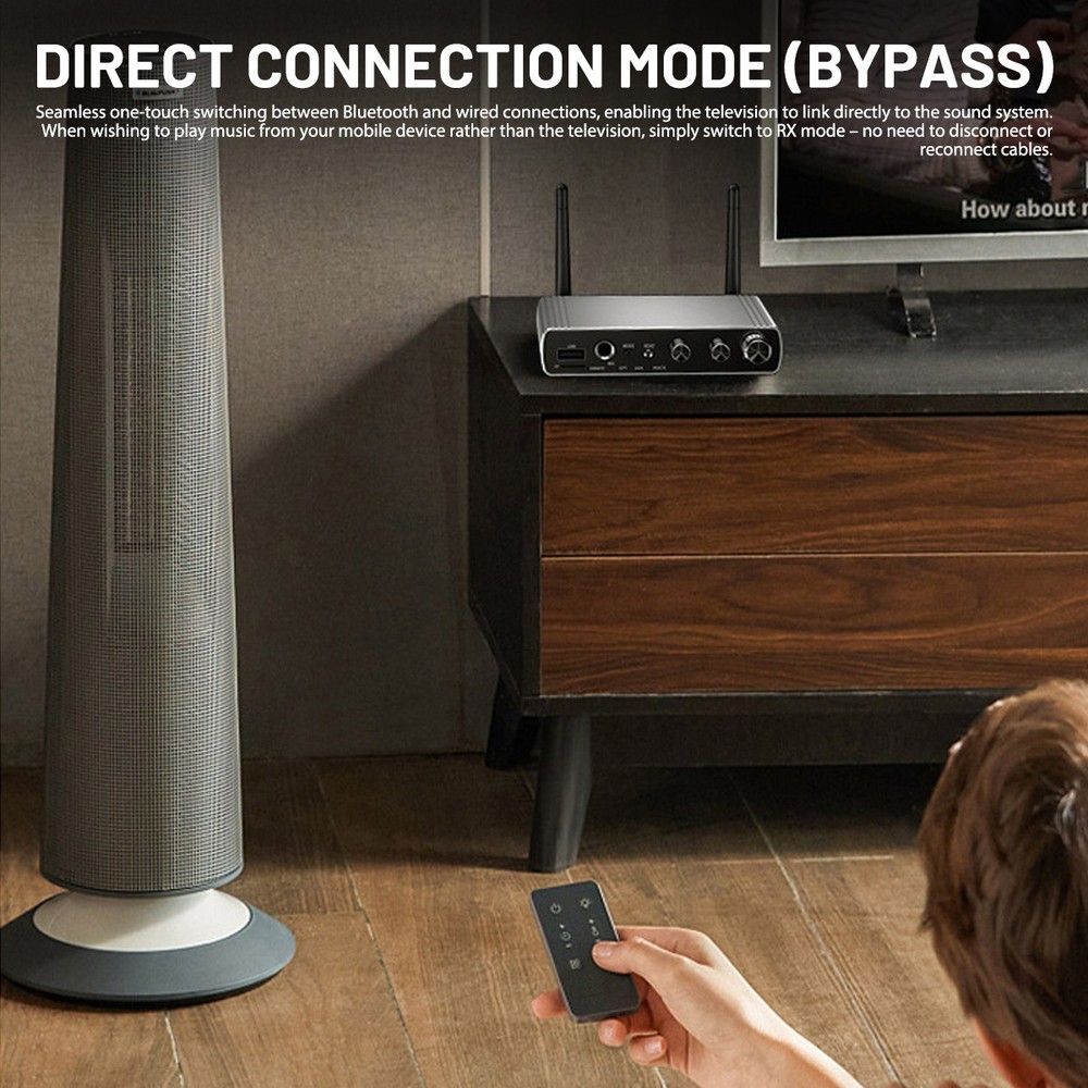 Bluetooth V5.4 Audio Receiver for Home Stereo, Wireless Adapter with Optical/USB