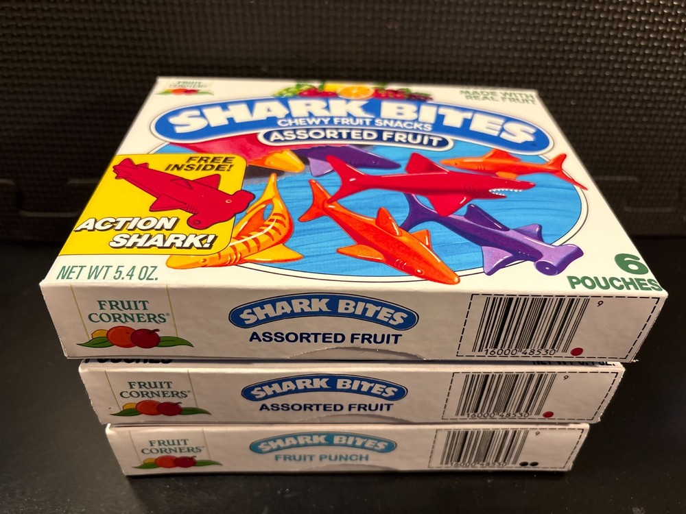Shark Bites fruit snacks - 6 empty custom design display boxes