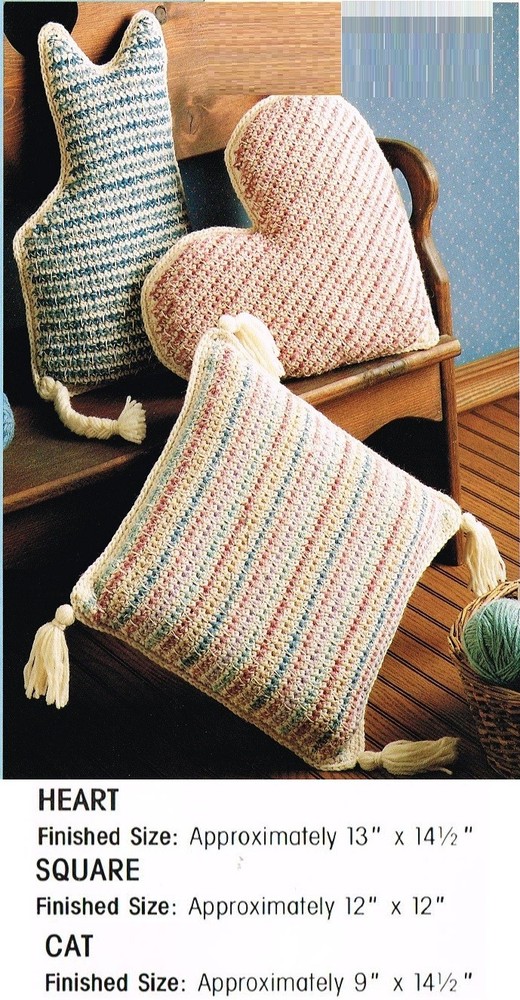 FOLK  ART PILLOWS   CROCHET/KNIT  PATTERN ONLY  -  KN QSS