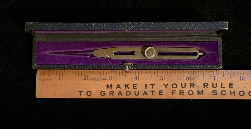 Vintage Drafting Compass With Fitted Box