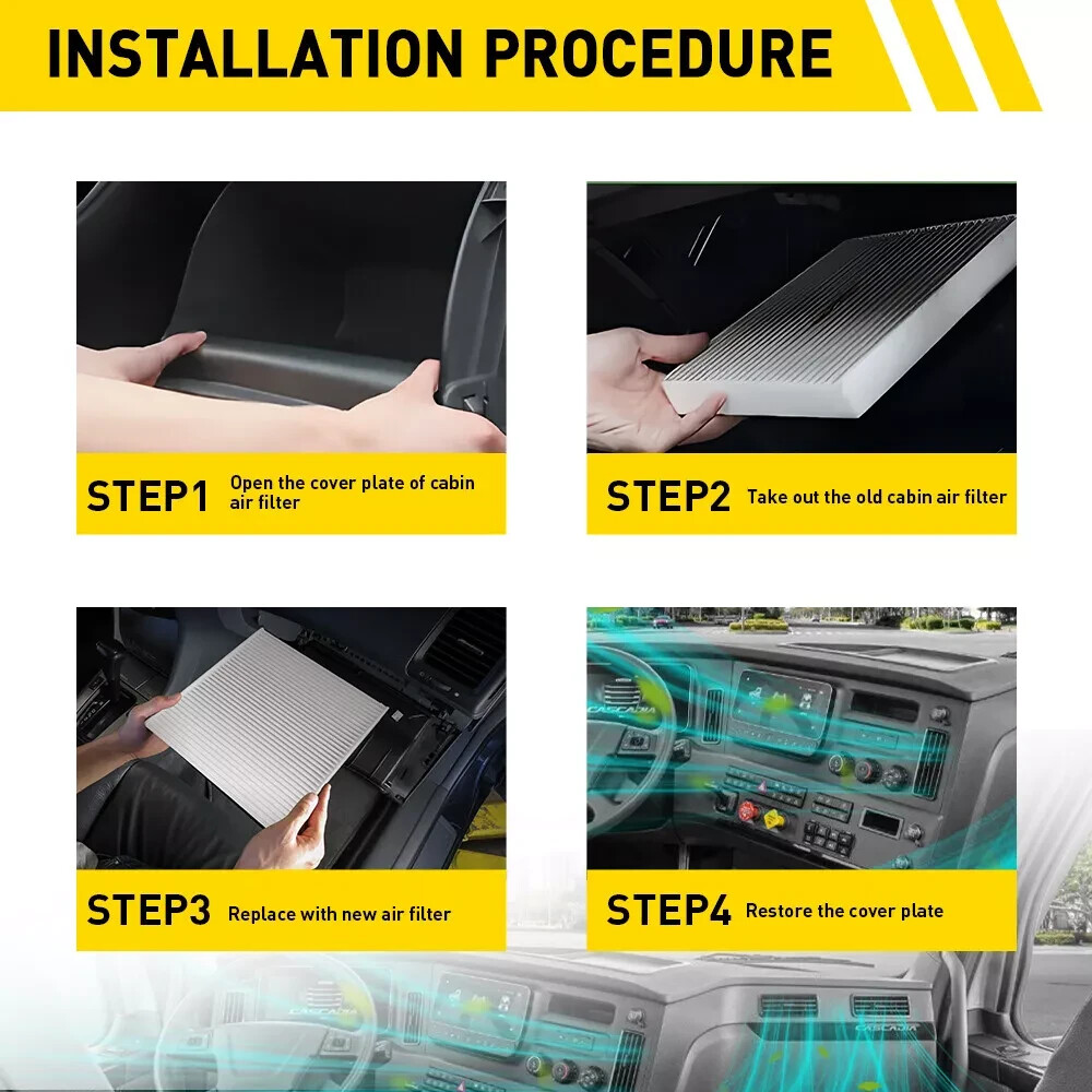 12 PCS P609422 Cabin Air Filter For Freightliner Cascadia Columbia PA4857 AF2427