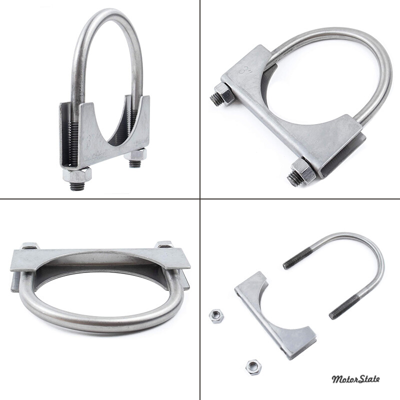 3" 304 Stainless Steel Saddle U-Bolt Exhaust Muffler Clamp-3Inch