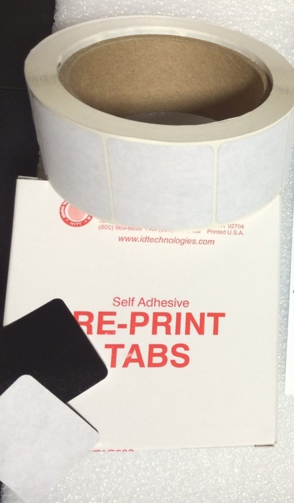 100 self-adhesive Re-Print Tabs QTY 2