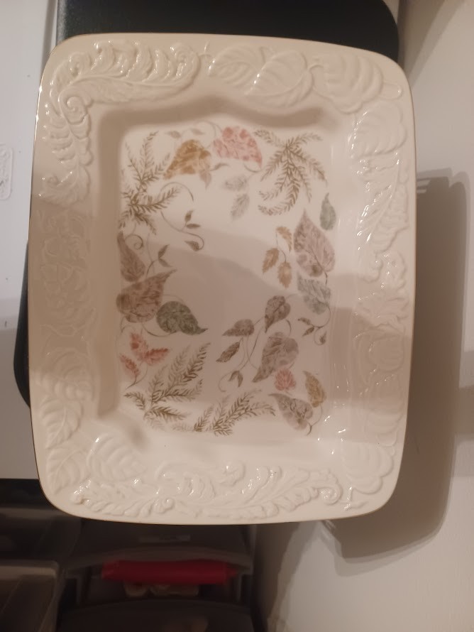 Lenox Illusive Leaves Collection Rectangular Tray