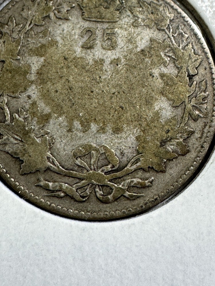 1928 Canada 25 Cents Silver Coin