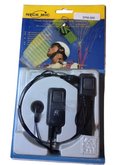 Throat Activated Microphone with Earphone Unit