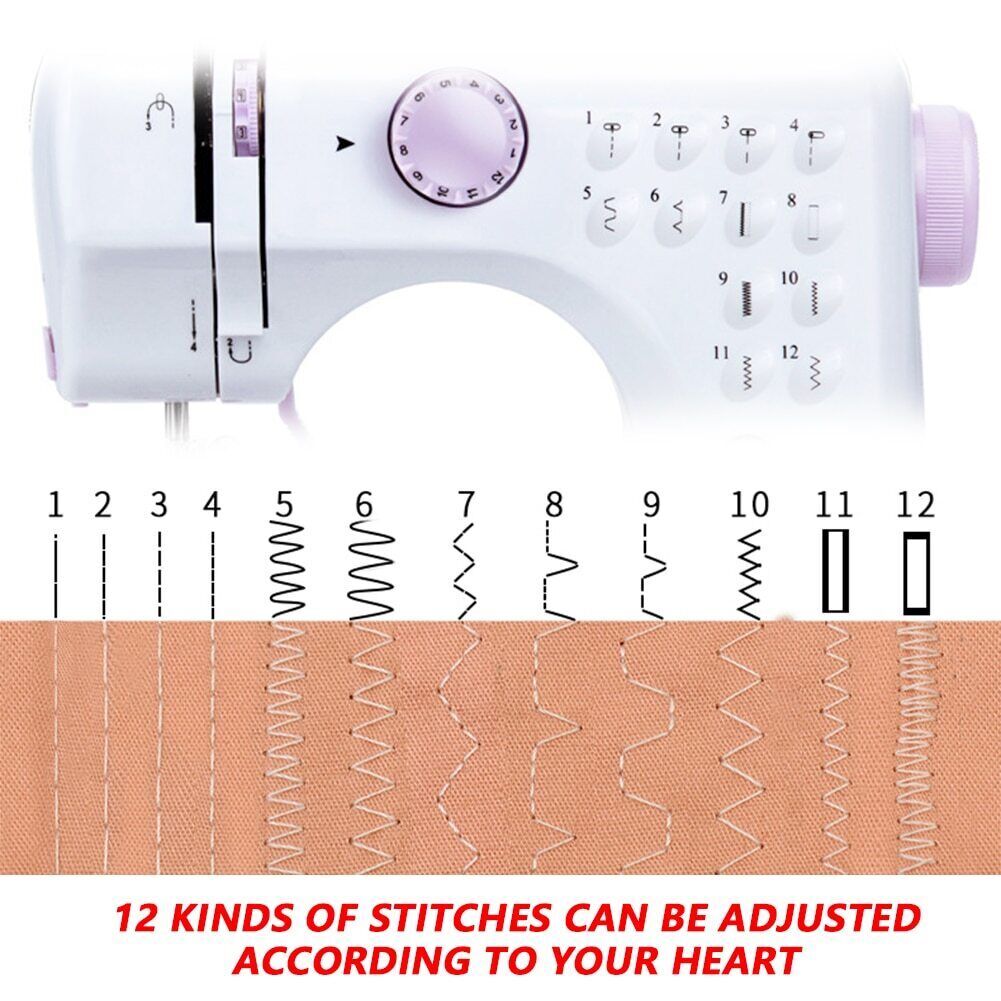 Portable Sewing Machine Electric Crafting Mending Machine 12 Built-In Stitches