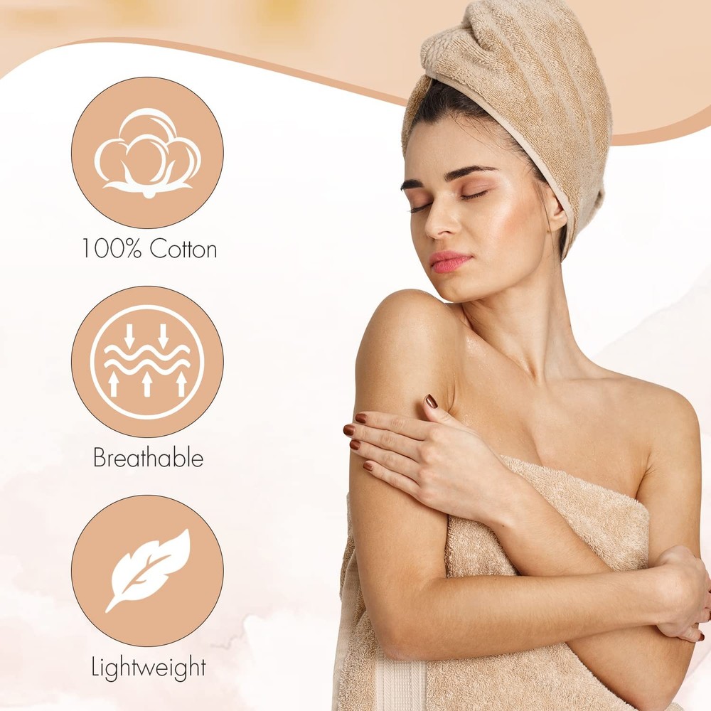 KAHAF Collection 6-Pack Bath Towels - Lightweight - Extra Absorbent - 100